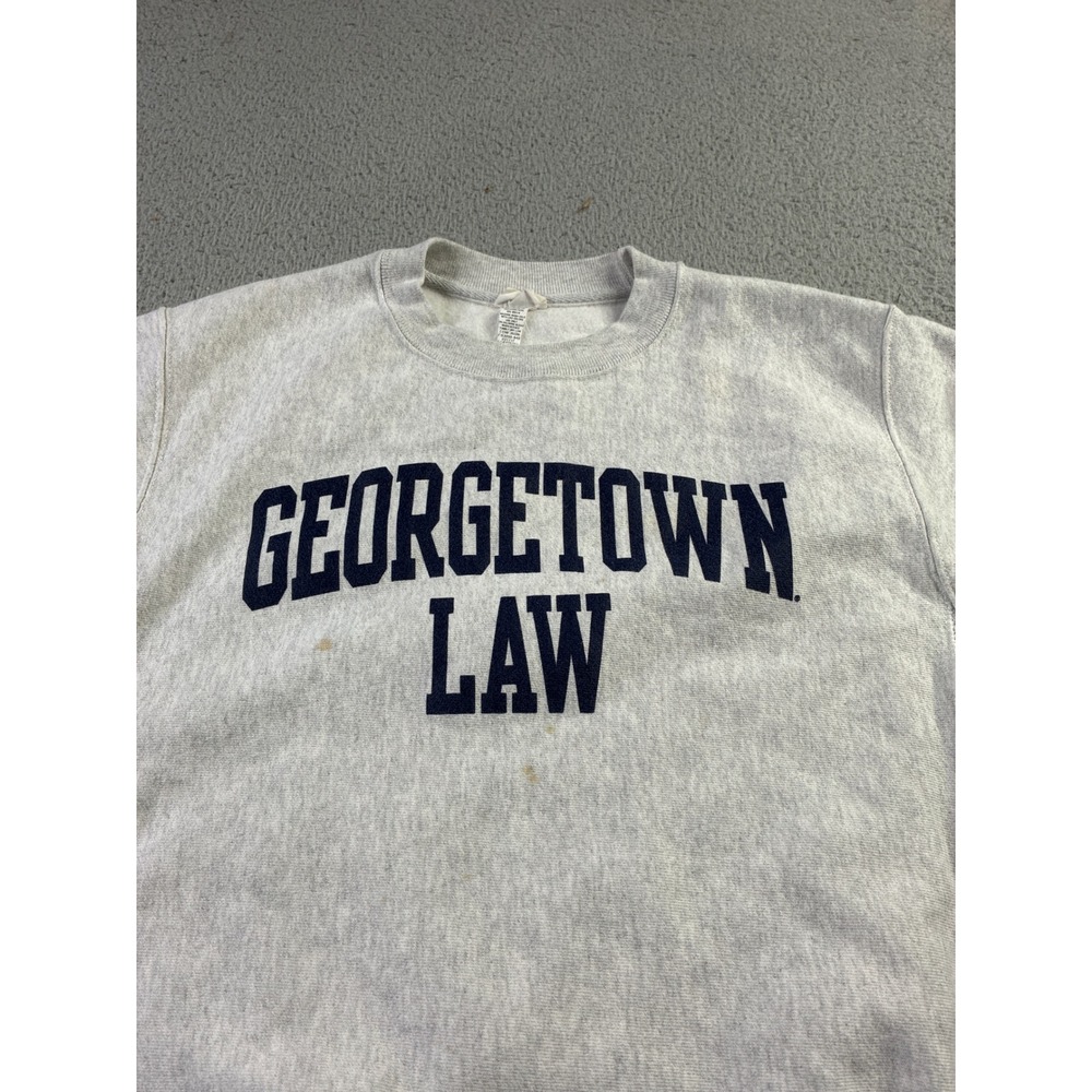 Georgetown University Law School Champion Reverse Weave Sweatshirt Gray Mens S - Picture 12 of 14